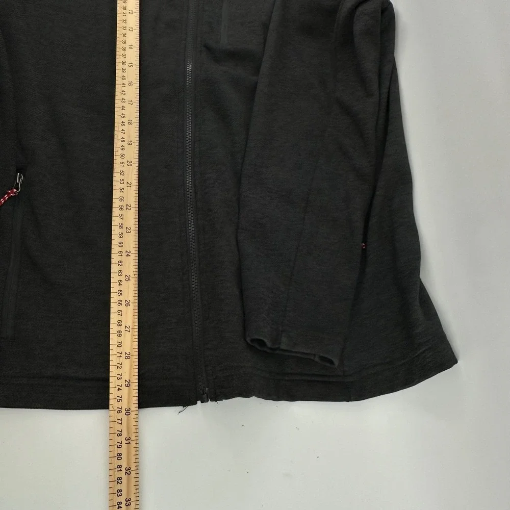 Orvis‎ Mens Large Full Zip Fleece Jacket Charcoal Gray Black Contrast 1522009